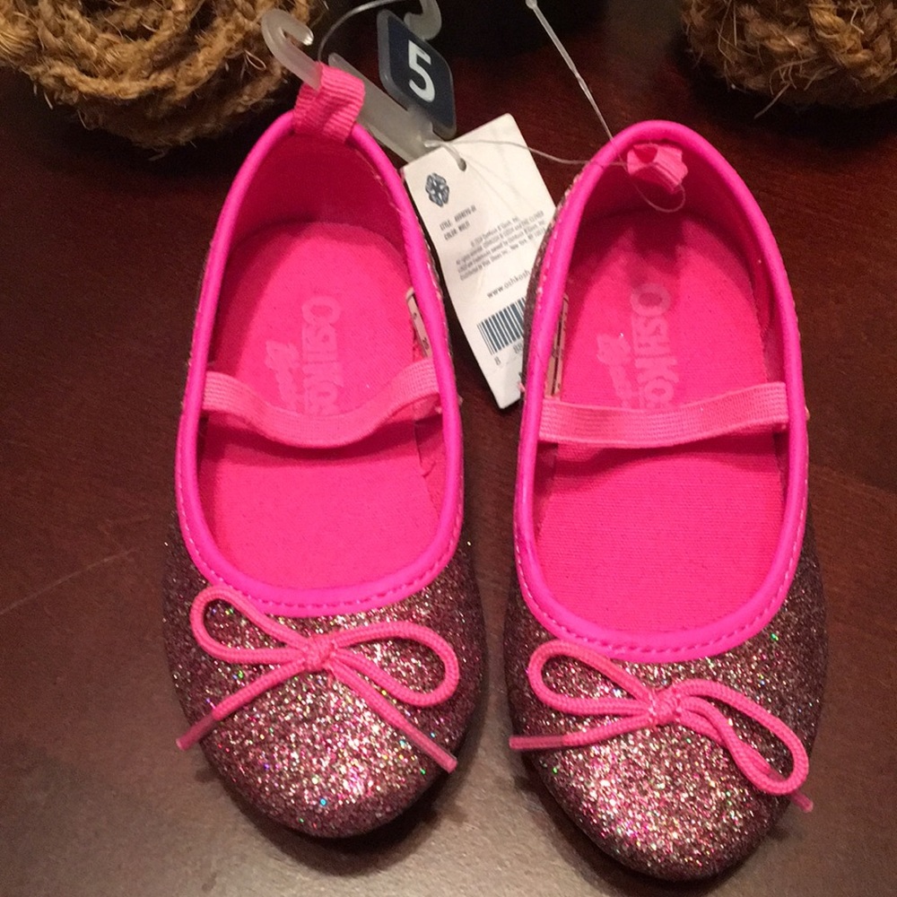 Sparkly pink ballerina shoes size 5